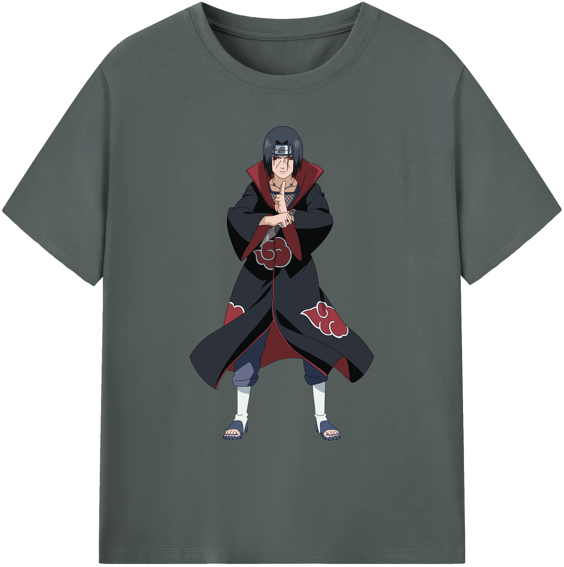 （画像用） NARUTO -ナルト- うちは イタチ Uchiha Itachi 綿100％ メンズ半袖Tシャツ｜肌触りやわらか＆通気性